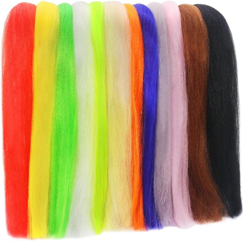LURELINK Faux Bucktail Fly Tying Materials Kit –12 & 16 Colors Synthetic Bucktail Hair for Fly Fishing Jig & Streamer Lure Making Making - Image 1